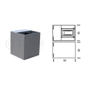 APLIQUE LED CUAD 6W 3K LUZ ASC 80mm GRIS 209004825 Darlux