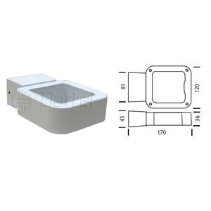 APLIQUE LED CUADRADO 3W 3K IP54 LUZ ASCENDENTE Y DESCENDENTE BLANCO 120MM 209004425 Darlux