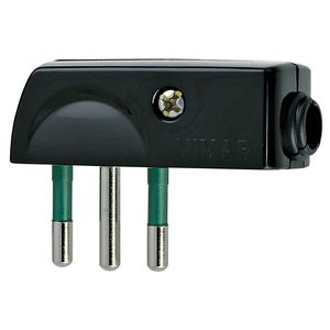 MACHO VOLANTE PLANO 2P+T 10A SPA11 90g NEGRO 2065376 Vimar