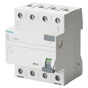 INTERRUPTOR DIFERENCIAL, 4 POLOS, TIPO A, ENTRADA: 40 A, 30 MA, UN AC: 400 V 43093461 Siemens