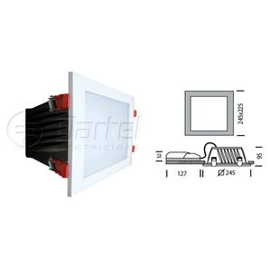 FOCO LED EMBUTIDO 23W BLANCO 2150Lm 225X225 CUADRADO 3K IP40ECOLEX 5 1278605625 Darlux