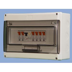 TABLERO MODULAR PLASTICO SOBREPONER IP55 12 MODULOS DIN, PUERTA TRANSPARENTE, ART. 2272-D 11227205 Saime