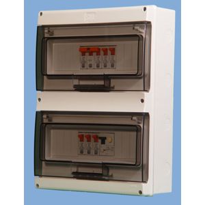 TABLERO MODULAR PLASTICO SOBREPONER IP55 24 MODULOS DIN, PUERTA TRANSPARENTE, ART. 2282-D 11228205 Saime