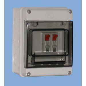 TABLERO MODULAR PLASTICO SOBREPONER IP55 4 MODULOS DIN, PUERTA TRANSPARENTE, ART. 2212-D 11221205 Saime