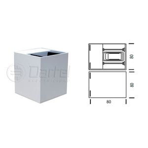 APLIQUE LED CUAD 6W 3K LUZ ASC 80mm BL 209004625 Darlux