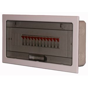 TABLERO MODULAR EMBUTIR PUERTA PLASTICA NO TRANSPARENTE 18 MODULOS DIN CAJA CON CIZALLES 6075-D 11607505 Saime