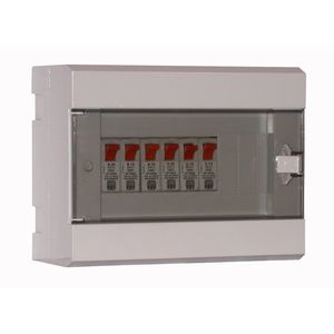 TABLERO MODULAR PLASTICO DE SOBREPONER IP41, PARA 8 MODULOS DIN PUERTA TRANSPARENTE ART. 6942-D 11694205 Saime