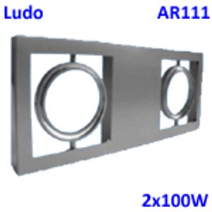 FOCO COLGANTE TIPO PUZZLE 2 LUCES PARA AR-111 GRIS LUDO 19125425 Darlux