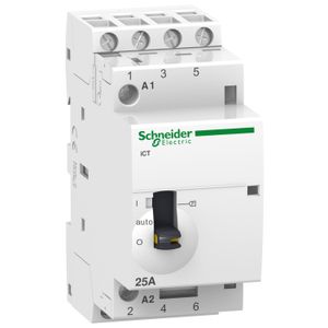 CONTACTOR MODULAR CONTROL ICT 4P 25A 240V AC 4NA MANDO REMOTO/LOCAL 2183459 Schneider Electric