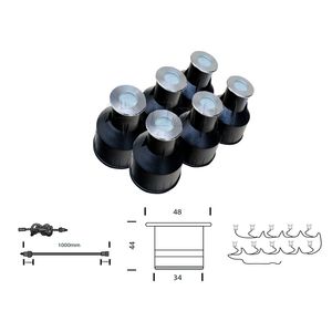KIT 6 UN FOCOS LED EMB 3W IP68 4K D48XH44mm 280LM C/U 278613625 Darlux