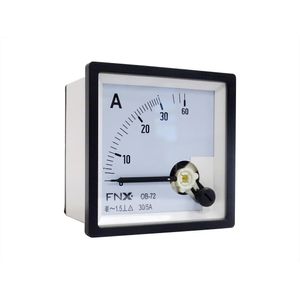 AMPERIMETRO PANEL ANALOGO 72x72 0-30 USO CON TRANSFORMADOR 2001034 FNX