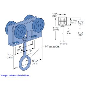 TROLE DOBLE C/GANCHO  P-2751 EG 339914936 Unistrut