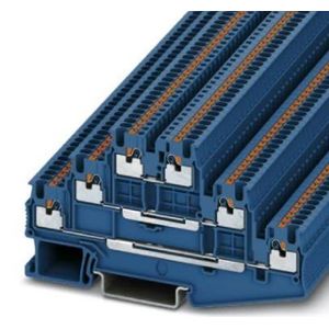 BORNE 3 PISOS 1,5MM2 (26-14AWG) PUSH-IN AZUL MEDIDAS 3,5x97,2x60,7MM 321372694 Phoenix Contact