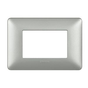 PLACA 2 MODULOS ALUMINIO MATE MATIX COLOR PLATA 97356202 Bticino