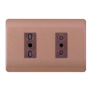 PLACA GENESIS ARMADA CON TOMA CORRIENTE 10/16A + TOMA 10A - DORADO 2784563 Schneider Electric