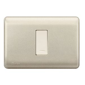 PLACA GENESIS ARMADA CON INTERRUPTOR 9/12 16A 250V, NIQUEL 2740063 Schneider Electric