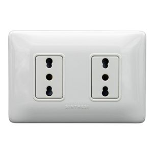 PLACA TOMACORRIENTE DUPLEX 10/16A 250V 2P+T S12 BLANCO 1295901102 Sinthesi