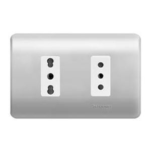 PLACA GENESIS ARMADA CON TOMA CORRIENTE BIPASO 10/16A + TOMA 10A, LIEN 6994363 Schneider Electric