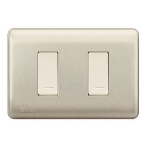 PLACA GENESIS ARMADA CON INTERRUPTOR DOBLE 9/15 16A 250V, NIQUEL 2740263 Schneider Electric