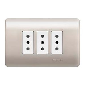 PLACA GENESIS ARMADA CON TOMA CORRIENTE TRIPLE 10A 2P+T, MILLON 6049263 Schneider Electric