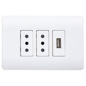 PLACA GENESIS ARMADA 2 TOMA CORRIENTE + 1 USB - BLANCO 6995003 Schneider Electric