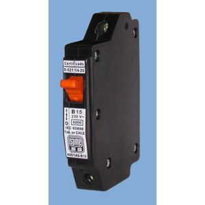 INTERRUPTOR AUTOMATICO TERMOMAGNETICO AMERICANO 1x15A CURVA B NEGRO ART 4001A6-B15 SAIME SG 4115105 Saime