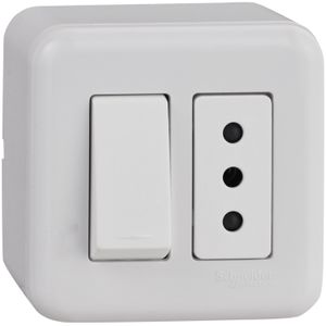 CASQUETE ARMADO INTERRUPTOR 9/12 + ENCHUFE GENESIS BLANCO 6625063 Schneider Electric