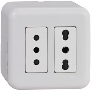 CASQUETE ENCHUFE ARMADO DOBLE 10A + 10/16A BLANCO GENESIS 6624063 Schneider Electric