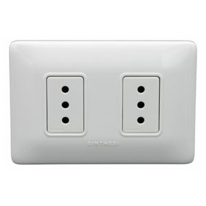 PLACA TOMACORRIENTE 10A DOBLE S12 BLANCO 1295201102 Sinthesi