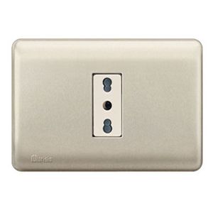 PLACA GENESIS ARMADA CON TOMA CORRIENTE BIPASO 10/16A 2P+T, NIQUEL 2744663 Schneider Electric