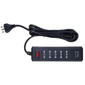 ALARGADOR MULTIPLE 5P + 2USB 3MT NEGRO 56408034 FNX