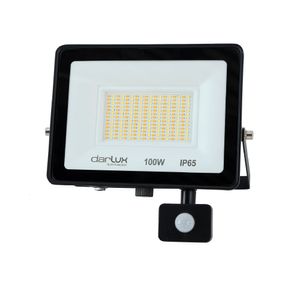 PROYECTOR DE AREA LED 100W IP65 3 CCT 2,2K-3,5K -5 K NEGRO C/SENSOR 278628625 Darlux