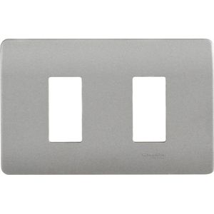 PLACA GENESIS 2 MODULOS CON SOPORTE, NIQUEL 745263 Schneider Electric