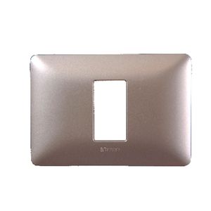 PLACA 1 MODULO ALUMINIO MATE MATIX COLOR TITANIO CLARO 97357102 Bticino