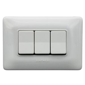PLACA INTERRUPTOR 9/12 1M TRIPLE S12 BLANCO 1293201102 Sinthesi