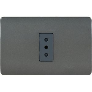PLACA GENESIS ARMADA CON TOMA CORRIENTE SIMPLE 10A 2P+T, HUMO 2761663 Schneider Electric
