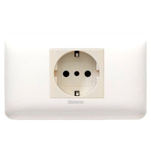 PLACA+ENCHUFE HEMBRA SCHUKO+SOPORTE MAGIC NEA COLOR BLANCO 97344502 Bticino