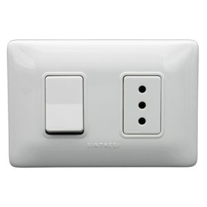 PLACA INT 9/12 1M + TOMACORRIENTE 10A S12 BLANCO 1294001102 Sinthesi