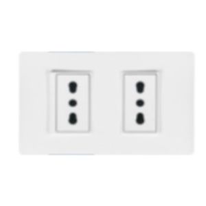 ENCHUFE TOMA DOBLE 10 Y 16A PLACA ARMADA BLANCA LUZICA 8128002 Bticino