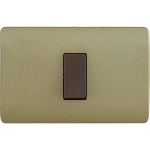 PLACA GENESIS ARMADA CON INTERRUPTOR 9/12 16A 250V, DORADO 2780063 Schneider Electric