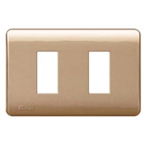 PLACA GENESIS 2 MODULOS CON SOPORTE, DORADO 744263 Schneider Electric