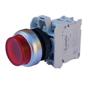 PULSADOR LUMINOSO ARMADO ROJO LED 185-265VCA/CC, 1NC, SERIE PLASTICA 12716272 Lovato