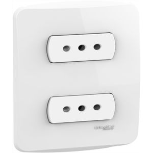 ENCHUFE DOBLE 10A 2P+T ARMADO PLACA BLANCO MILUZ 6047003 Schneider Electric
