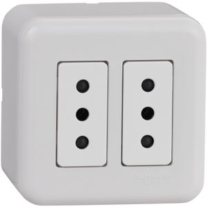 CASQUETE ENCHUFE ARMADO SOBREPUESTO DOBLE BLANCO GENESIS 6618063 Schneider Electric
