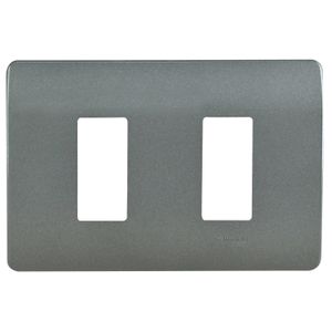 PLACA GENESIS 2 MODULOS CON SOPORTE, HUMO 743263 Schneider Electric