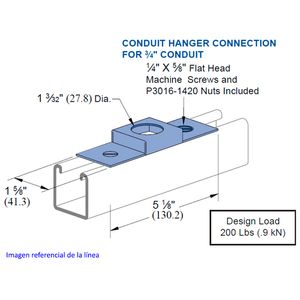 PLACA ENTRADA CONDUIT 3/4 P-2536 EG 339908436 Unistrut