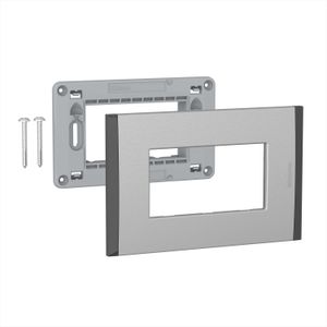 PLACA 3P METAL TITANIO CON SOPORTE 5S3MT02 Bticino