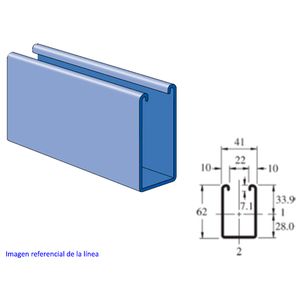 PERFIL 41x62x3000x2.7mm (PG) 337407336 Unistrut