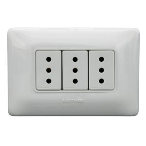 PLACA TOMACORRIENTE 10A TRIPLE S12 BLANCO 1295301102 Sinthesi