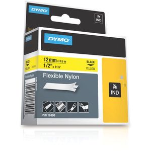 CINTA NYLON FLEX 12mm x 3,5m  FONDO AM/TEXTO NE P/RHINO 4200-6000 49406136